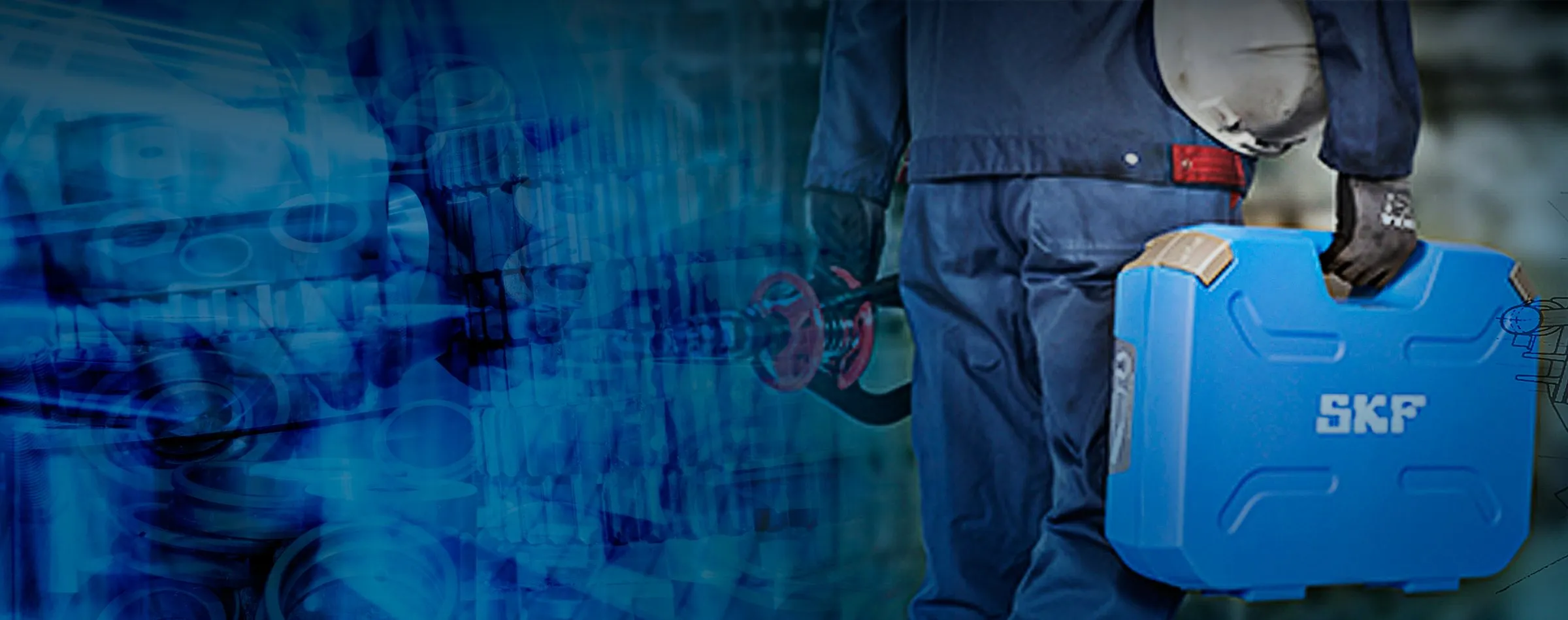 Técnico con maletín de herramientas SKF